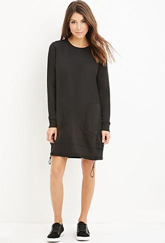 Forever21 Women's  Drawstring Sweatshirt Dress