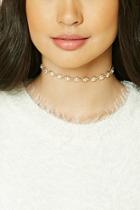 Forever21 Gold Iridescent Floral Choker