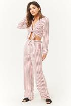 Forever21 Striped High-rise Wide-leg Pants