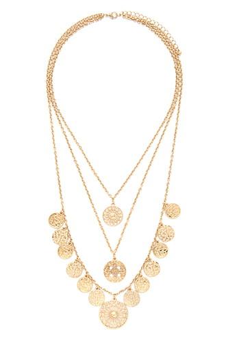Forever21 Medallion Layered Necklace