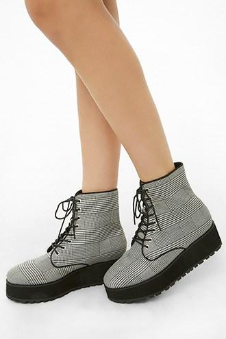 Forever21 Glen Plaid Ankle Boots