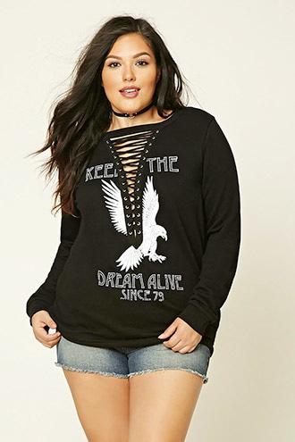 Forever21 Plus Women's  Plus Size Keep The Dream Top