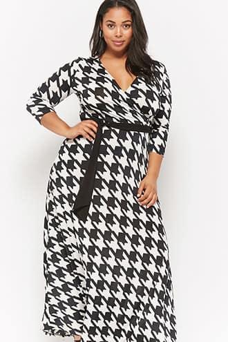 Forever21 Plus Size Houndstooth Maxi Dress