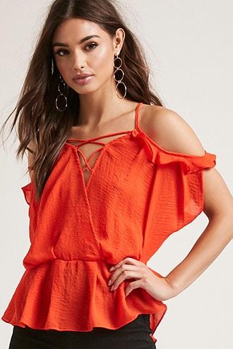 Forever21 Open-shoulder Surplice Top
