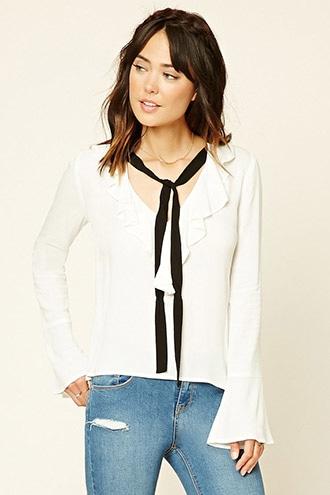 Love21 Women's  Contemporary Ruffled Top