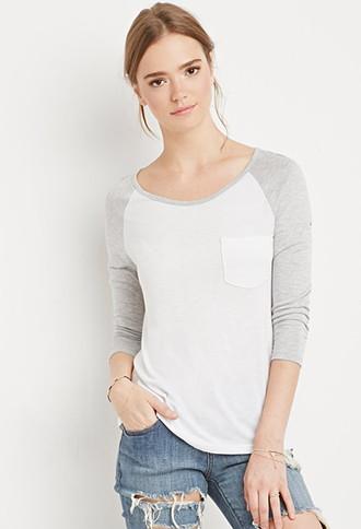 Forever21 Curved-hem Baseball Tee