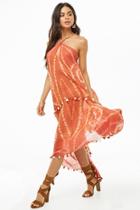 Forever21 Tasseled Tie-dye Midi Dress