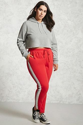 Forever21 Plus Size Striped Sweatpants