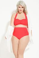 Forever21 Plus Women's  Tangerine Plus Size Bandeau Halter Bikini Top