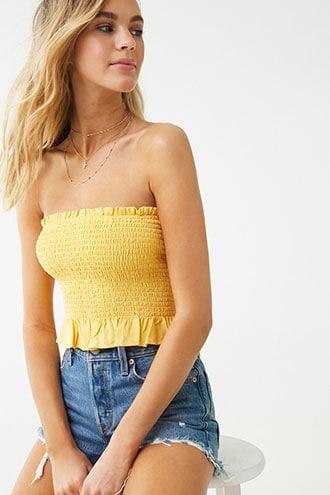 Forever21 Ruffle Smocked Tube Top