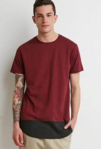 Forever21 Colorblocked Longline Tee