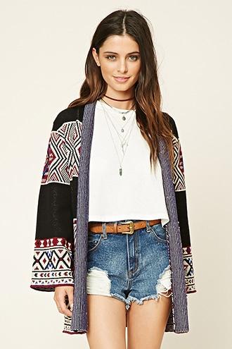 Forever21 Women's  Geo Print Cardigan