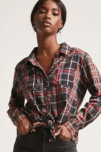 Forever21 Vintage Havana Plaid Shirt