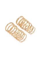 Forever21 Etched Midi Ring Set (gold)