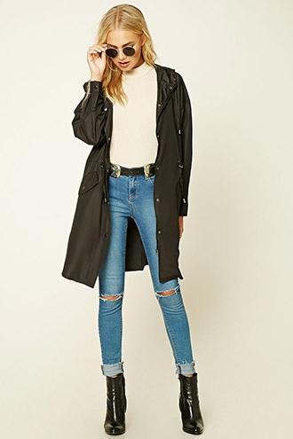 Love21 Women's  Black Contemporary Utility Jacket