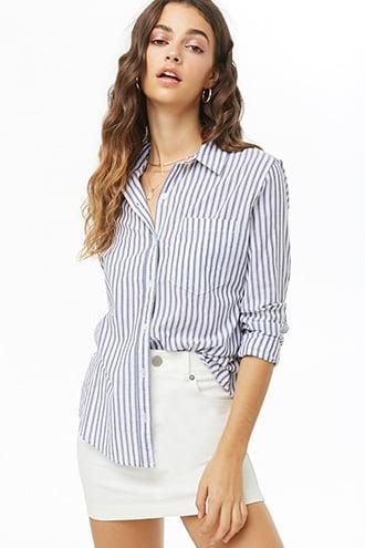 Forever21 Woven Striped Shirt