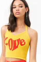 Forever21 Love Graphic Halter Crop Top