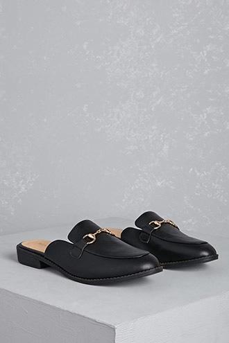 Forever21 Faux Leather Loafer Mules