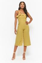 Forever21 Button-front Flounce Jumpsuit