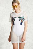 Forever21 Mesh Sequin Palm Tree Top