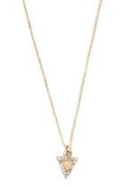 Forever21 Rhinestone-embellished Triangle Faux Gem Pendant Necklace