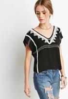 Forever21 Geo-embroidered Boxy Top
