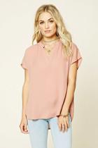 Forever21 Women's  Mauve Batwing V-neck Top