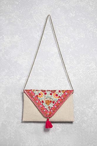 Forever21 Embroidered Envelope Clutch