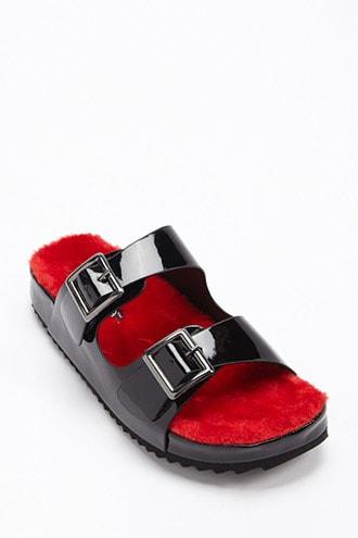 Forever21 Faux Fur-lined Slides