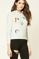Forever21 Women's  Embroidered Patch Sweatshirt