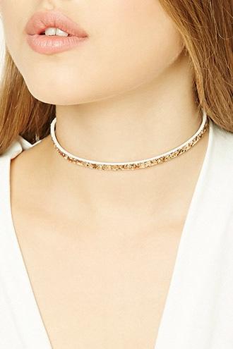 Forever21 Gold & Copper Skinny Sequin Choker