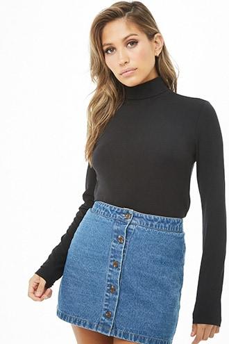 Forever21 Foldover Turtleneck Top