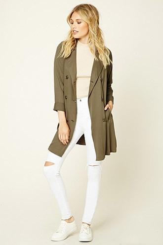 Forever21 Women's  Sash-tie Trench Coat
