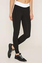 Forever21 Women's  Black & White Active Contrast-panel Leggings
