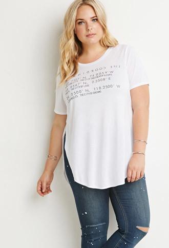 Forever21 Plus Coordinates Graphic Tee