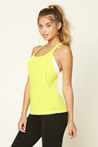 Forever21 Women's  Yellow Active Strappy Tank