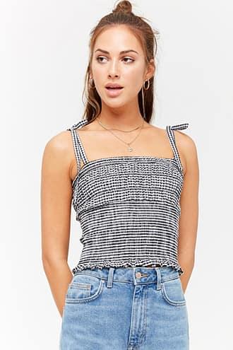 Forever21 Smocked Gingham Cami Top