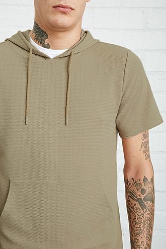 21 Men Men's  Textured Knit Hoodie
