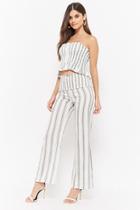 Forever21 Striped Tube Top & Pants Set