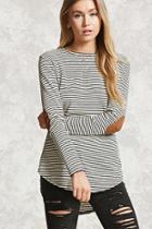 Forever21 Stripe Elbow-patch Top