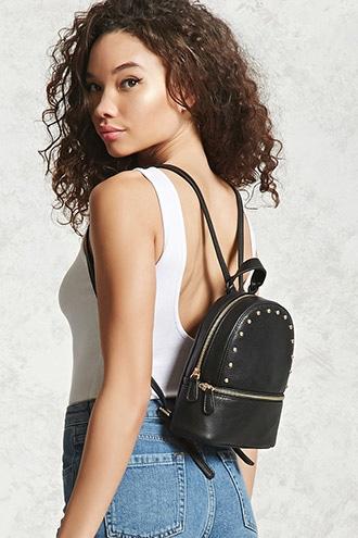 Forever21 Studded Faux Leather Backpack