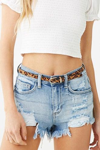 Forever21 Cloud Wash Distressed Denim Shorts