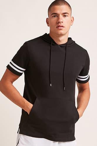 Forever21 Varsity Striped Hooded Tee