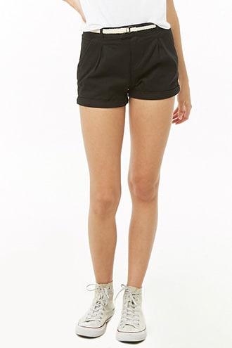 Forever21 Belted Mini Shorts