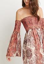Forever21 Tile Print Off-the-shoulder Dress