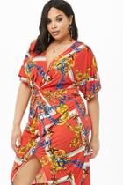 Forever21 Plus Size Mixed Print Twist-front Dress