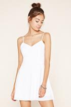 Forever21 Women's  White Cutout Fit And Flare Cami Dress