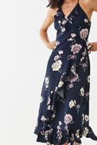 Forever21 Floral Print Faux Wrap Dress
