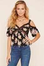Forever21 Floral Print Open-shoulder Cami