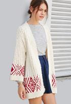 Forever21 Geo-patterned Longline Cardigan